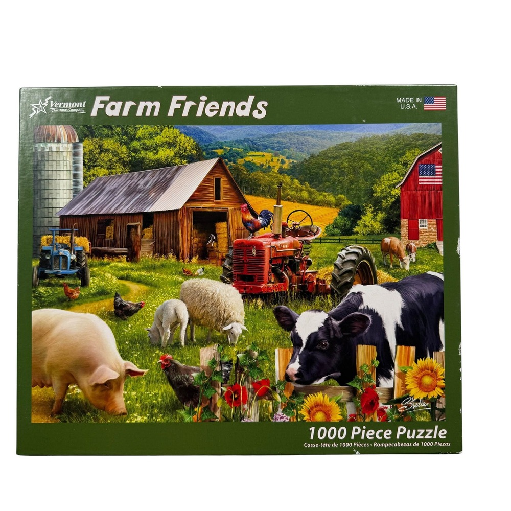 Vermont Christmas Company Farm Friends 1000 Puzzle Sharon Steele UNCOUNTED